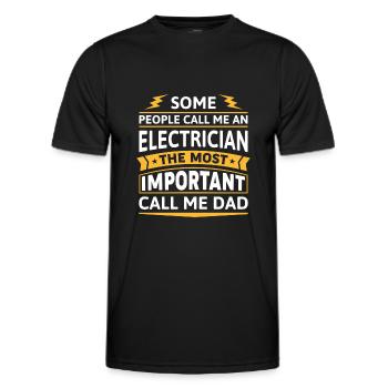 Certaines personnes m’appellent électricien - T-shirt sport Homme - noir - Devant - AI Model Male 178 dark (178cm)