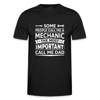 Certaines personnes m’appellent mécanicien - T-shirt sport Homme - noir - Devant - AI Model Male 178 dark (178cm)