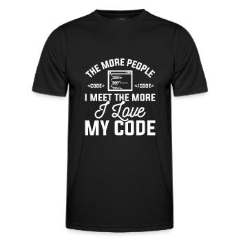 J’aime mon code - T-shirt sport Homme - noir - Devant - AI Model Male 178 dark (178cm)
