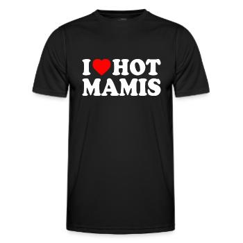 I love hot mamis - Männer Funktions-T-Shirt - Schwarz - Vorne - AI Model Male 178 dark (178cm)