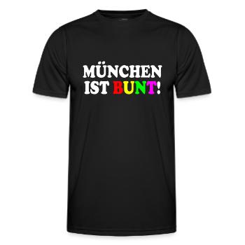 München ist bunt - Männer Funktions-T-Shirt - Schwarz - Vorne - AI Model Male 178 dark (178cm)