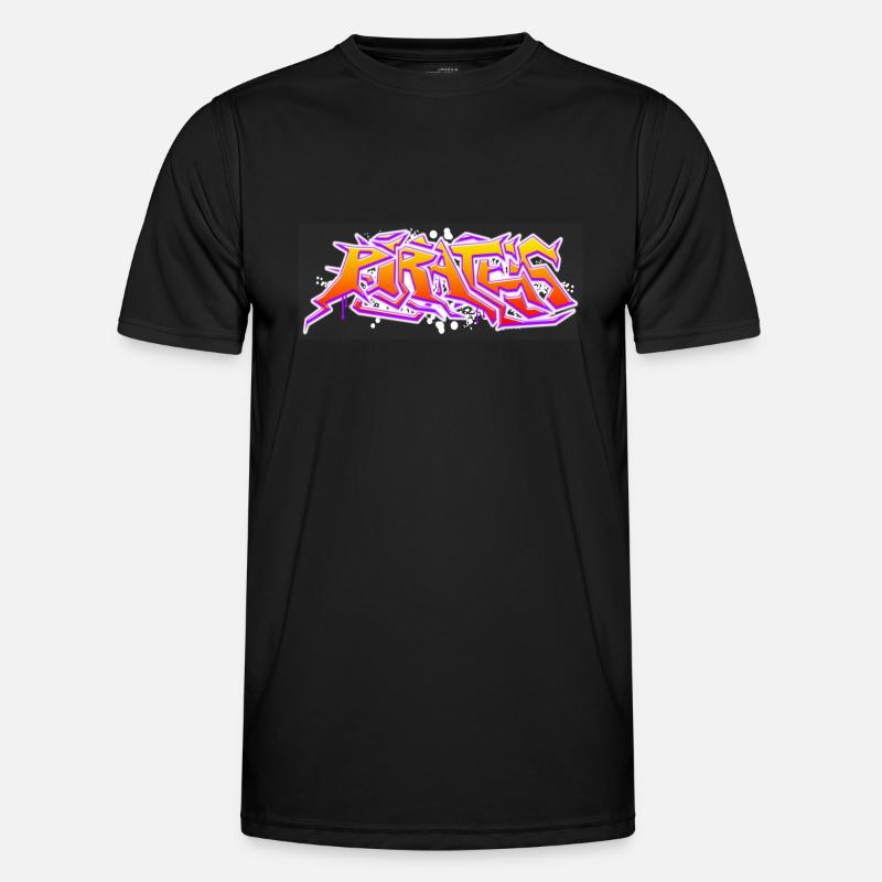Pirates Graffiti - Männer Funktions-T-Shirt - Schwarz