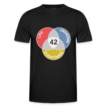 42 ist die Antwort für Leben, Universum und alles - Männer Funktions-T-Shirt - Schwarz - Vorne - AI Model Male 178 dark (178cm)