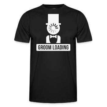 Groom Loading (Stag Night / Bachelor Party / W) - Men's Functional T-Shirt - black - Front - AI Model Male 178 dark (178cm)