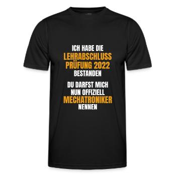Mechatroniker Ausbildung 2022 Prüfung bestanden - Männer Funktions-T-Shirt - Schwarz - Vorne - AI Model Male 178 dark (178cm)