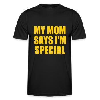 my mom says i'm special - Männer Funktions-T-Shirt - Schwarz - Vorne - AI Model Male 178 dark (178cm)