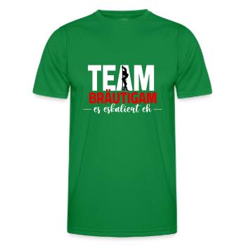 JGA - Team Bräutigam es escaliert eh - T-shirt sport Homme - vert - Devant - AI Model Male 178 dark (178cm)