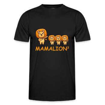 Schwanger werdene Mutter Drillinge Löwe - Männer Funktions-T-Shirt - Schwarz - Vorne - AI Model Male 178 dark (178cm)