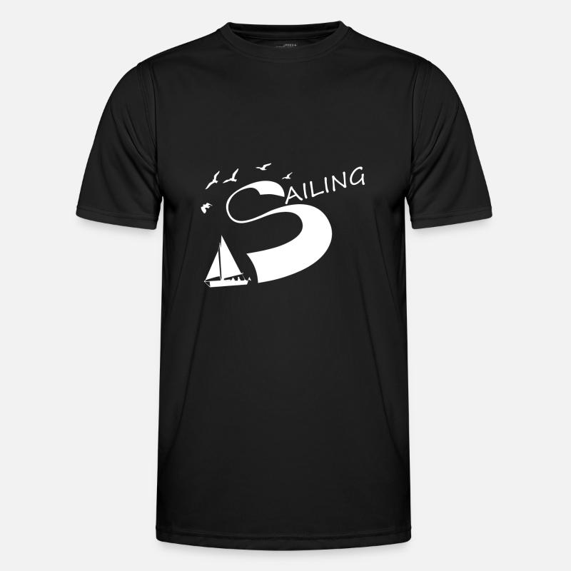 Sailing - Männer Funktions-T-Shirt - Schwarz