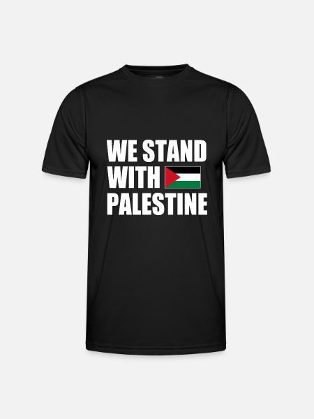 We stand with palestine - Men's Functional T-Shirt - black