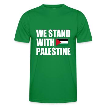 We stand with palestine - T-shirt sport Homme - vert - Devant - AI Model Male 178 dark (178cm)