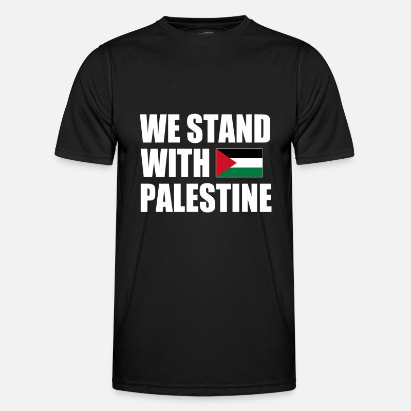 We stand with palestine - Men's Functional T-Shirt - black