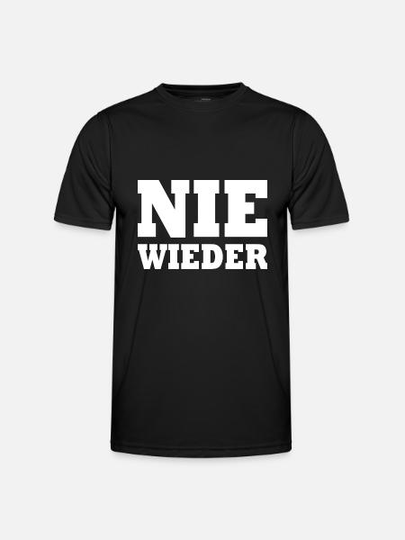 Nie wieder - Männer Funktions-T-Shirt - Schwarz