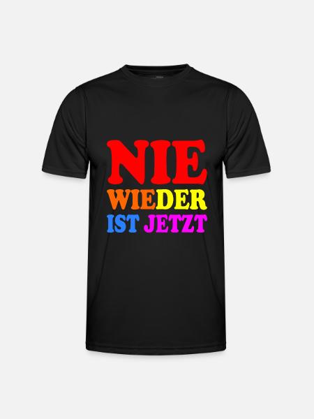 Never again is now - Men's Functional T-Shirt - black