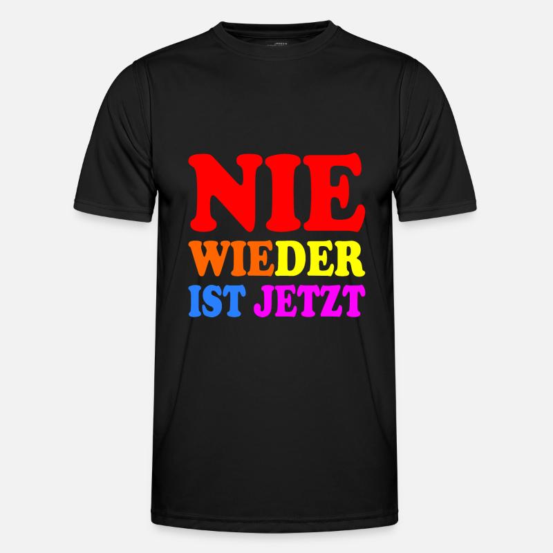 Never again is now - Men's Functional T-Shirt - black