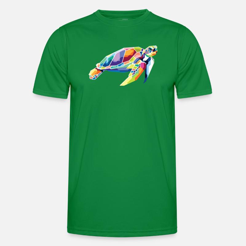 Polygon Tortoise Aquatic Turtle Men's Functional T-Shirt