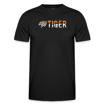 Tiger Text Wildkatze Raubkatze Königstiger - Männer Funktions-T-Shirt - Schwarz - Vorne - AI Model Male 178 dark (178cm)
