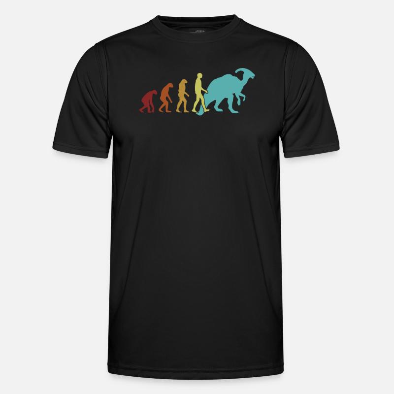Parasaurolophus Evolution Dinosaur Lover - Men's Functional T-Shirt - black