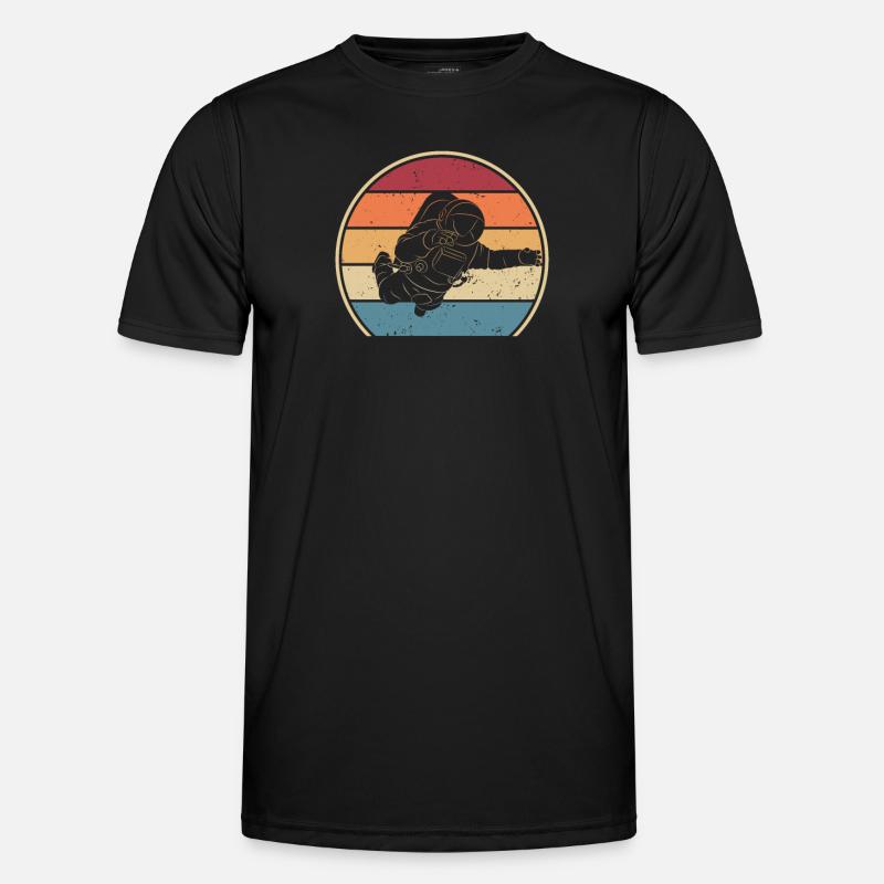 Retro Spaceship Taikonaut Cosmonaut Spaceman - Men's Functional T-Shirt - black