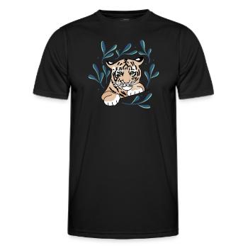 Baby Tiger Raubkatze Königstiger Wildkatze - Männer Funktions-T-Shirt - Schwarz - Vorne - AI Model Male 178 dark (178cm)