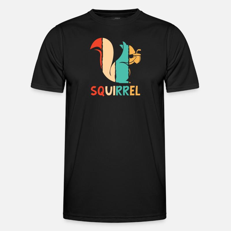 Retro Grauhörnchen Squirrel Fuchshörnchen Männer Funktions-T-Shirt