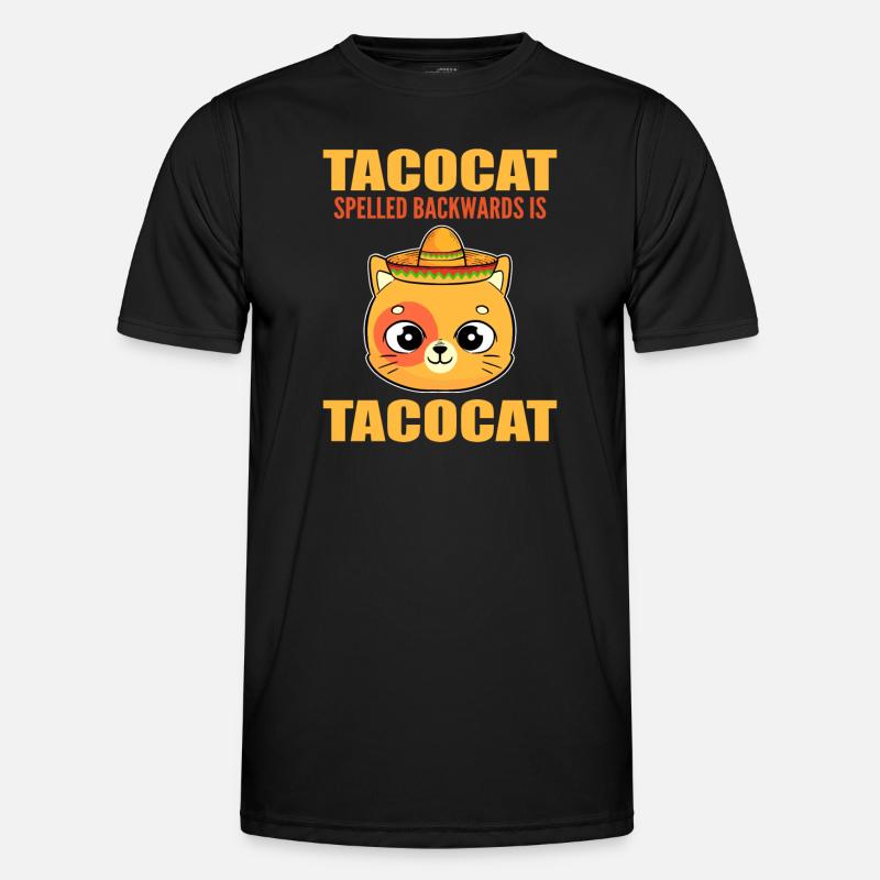 Tacocat Spelled Backwards Miezekatze Kätzchen - Männer Funktions-T-Shirt - Schwarz