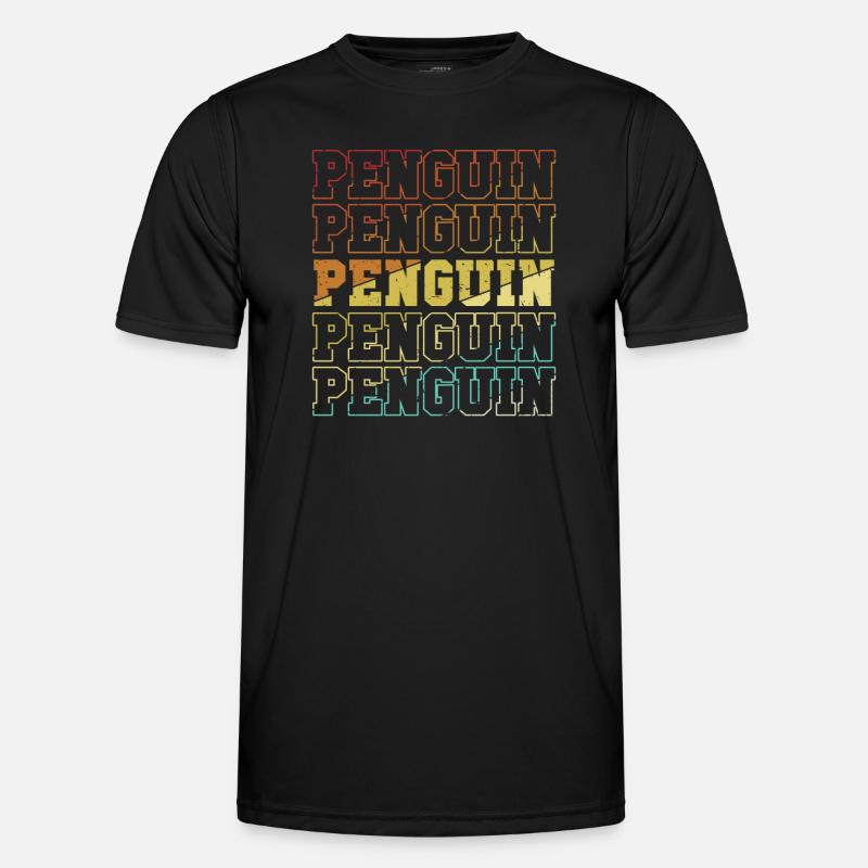 Retro Penguin Kaiserpinguin Seevogel - Männer Funktions-T-Shirt - Schwarz