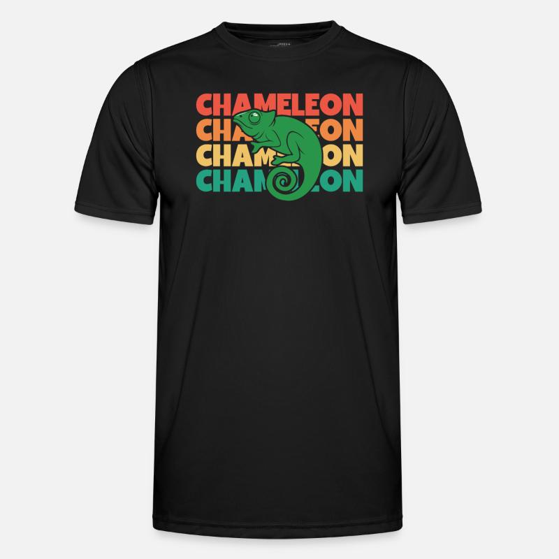 Chameleon Retro Text Veiled Panther - Men's Functional T-Shirt - black
