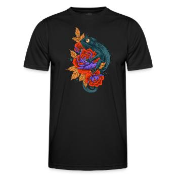 Panthère Voilée Chamaeleonidae Amant Caméléon - T-shirt sport Homme - noir - Devant - AI Model Male 178 dark (178cm)