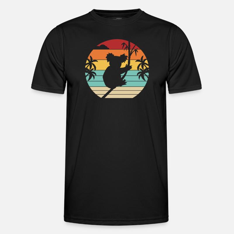 Retro Koalabear Phascolarctos Cinereus Eucalyptus - Men's Functional T-Shirt - black