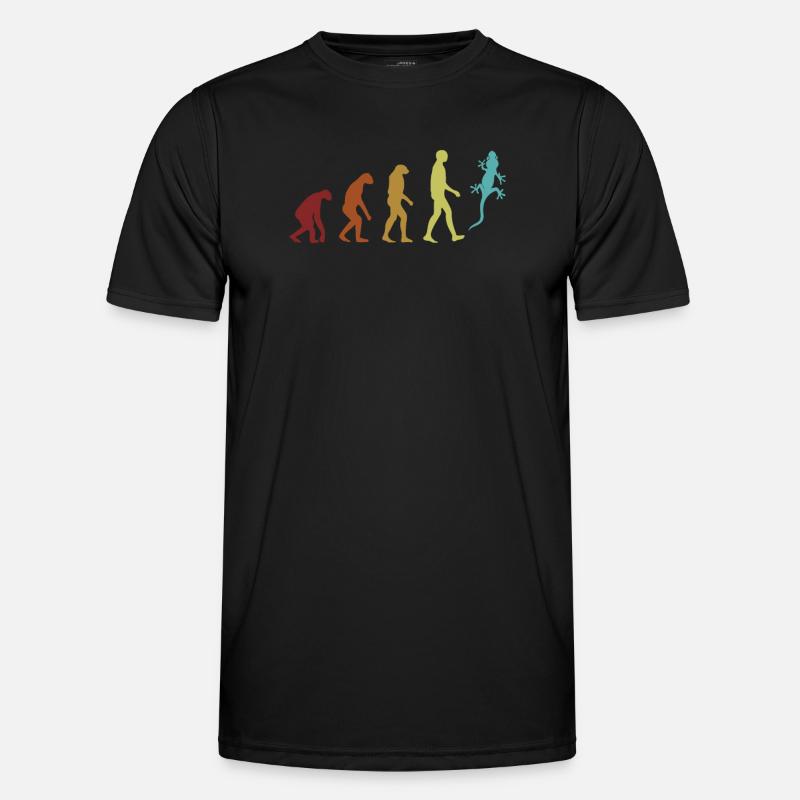 Gecko Evolution Eidechse Gekkota Schopfleopard - Männer Funktions-T-Shirt - Schwarz