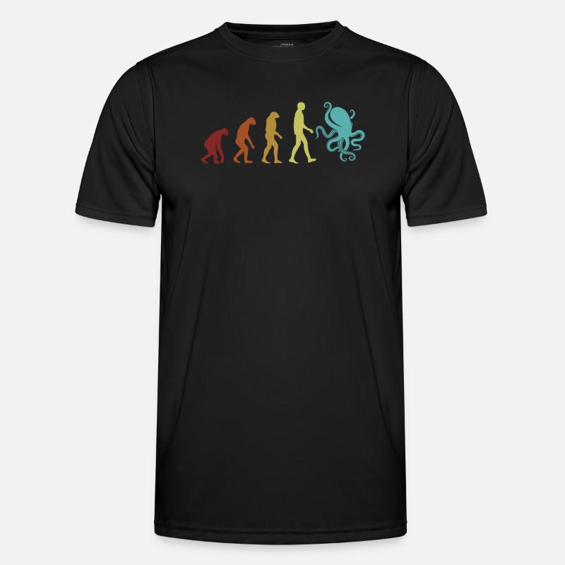 Octopus Evolution Octopodes Octopoda Cephalopoda - Men's Functional T-Shirt - black