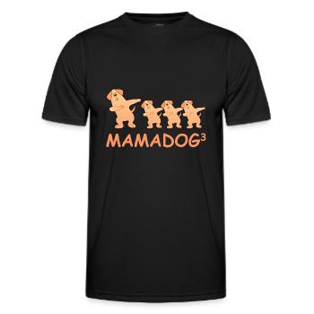 Schwanger werdene Mutter Drillinge Hund - Männer Funktions-T-Shirt - Schwarz - Vorne - AI Model Male 178 dark (178cm)