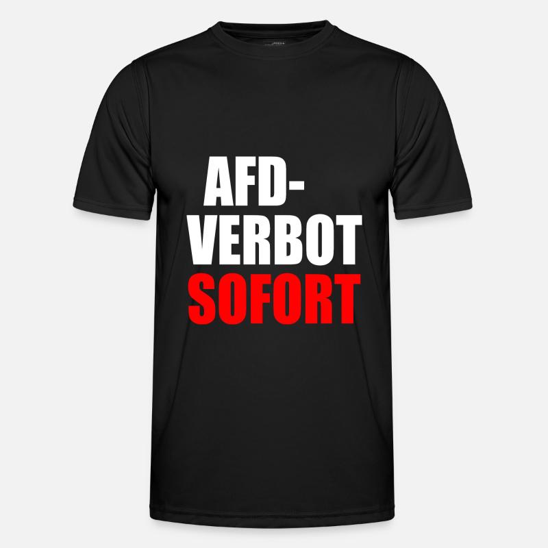 Afd verbot sofort - Männer Funktions-T-Shirt - Schwarz