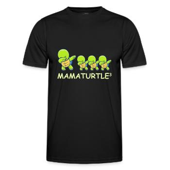 Schwanger werdene Mutter Drillinge Schildkröte - Männer Funktions-T-Shirt - Schwarz - Vorne - AI Model Male 178 dark (178cm)