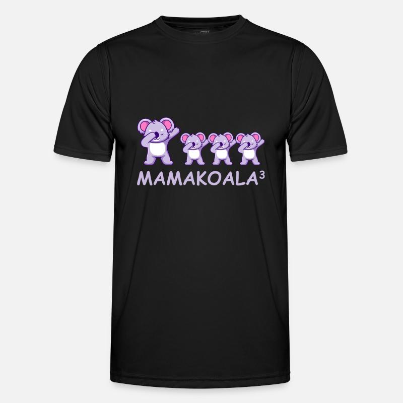 Schwanger werdene Mutter Drillinge Koala - Männer Funktions-T-Shirt - Schwarz