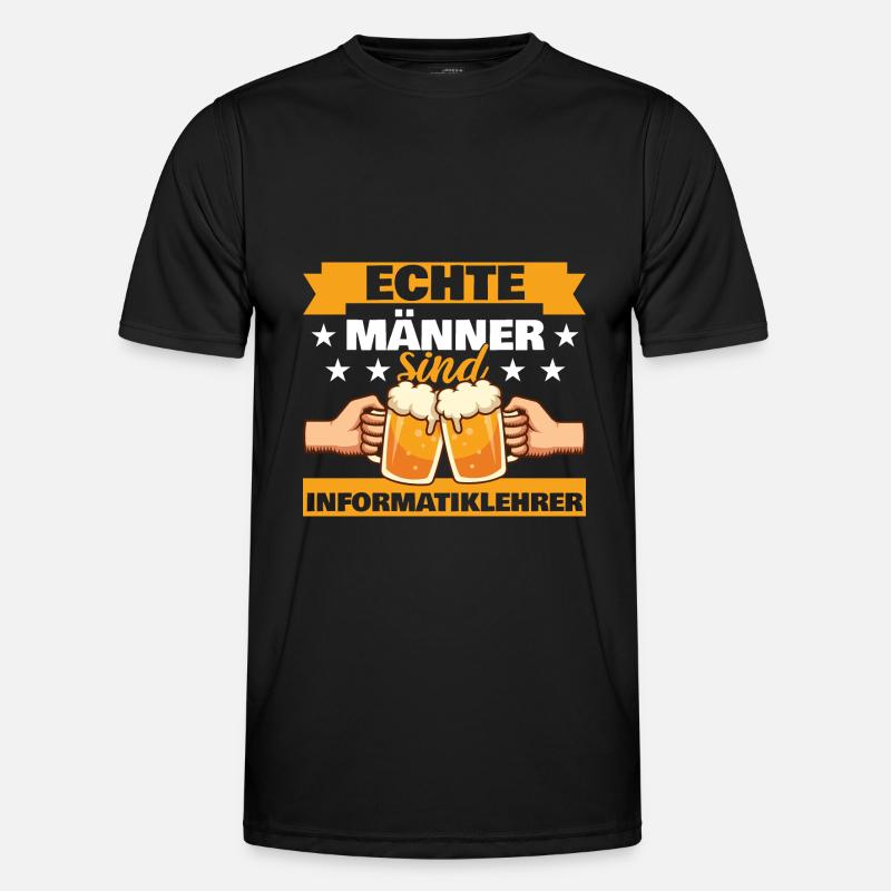 Echte Männer sind Informatiklehrer - Männer Funktions-T-Shirt - Schwarz