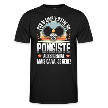 tennis de table - T-shirt sport Homme - noir - Devant - AI Model Male 178 dark (178cm)