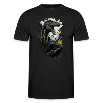 Velociraptor - Men's Functional T-Shirt - black - Front - AI Model Male 178 dark (178cm)