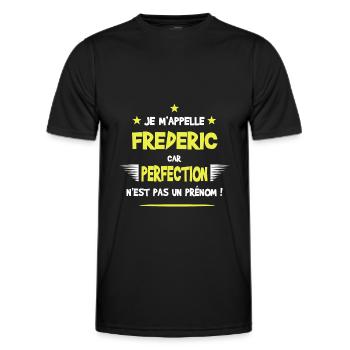 Frederic cadeau humour et drôle - T-shirt sport Homme - noir - Devant - AI Model Male 178 dark (178cm)