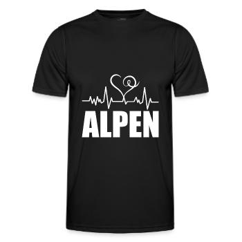 Heartbeat Alpen - Männer Funktions-T-Shirt - Schwarz - Vorne - AI Model Male 178 dark (178cm)
