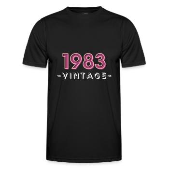born 1983 gift idea birthday year 83 - Men's Functional T-Shirt - black - Front - AI Model Male 178 dark (178cm)