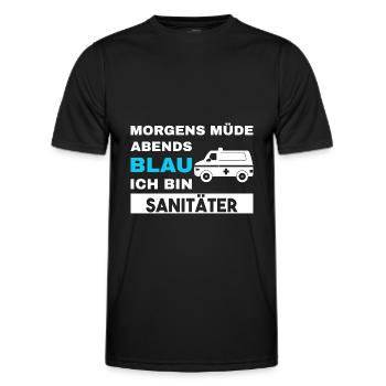 Morgens Müde Abends Blau Sanitäter - Männer Funktions-T-Shirt - Schwarz - Vorne - AI Model Male 178 dark (178cm)