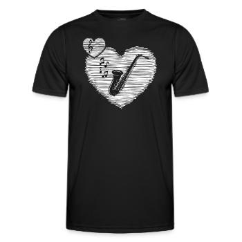 Saxophone Saxophonist "Saxophone music" - Men's Functional T-Shirt - black - Front - AI Model Male 178 dark (178cm)