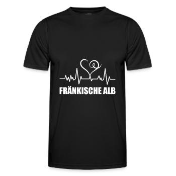 Heartbeat Fränkische Alb - Männer Funktions-T-Shirt - Schwarz - Vorne - AI Model Male 178 dark (178cm)