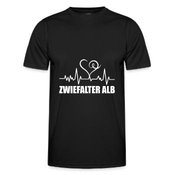 Heartbeat Zwiefalter Alb - Männer Funktions-T-Shirt - Schwarz - Vorne - AI Model Male 178 dark (178cm)