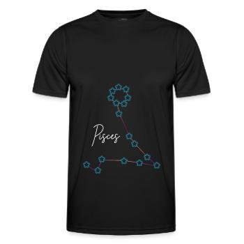 Sternzeichen Fische Konstellation - Männer Funktions-T-Shirt - Schwarz - Vorne - AI Model Male 178 dark (178cm)