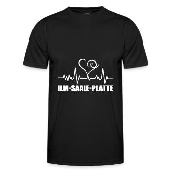 Heartbeat Ilm-Saale-Platte - Männer Funktions-T-Shirt - Schwarz - Vorne - AI Model Male 178 dark (178cm)