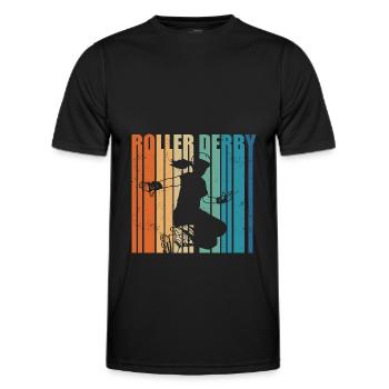 Roller derby - T-shirt sport Homme - noir - Devant - AI Model Male 178 dark (178cm)