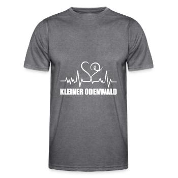 Heartbeat Kleiner Odenwald - Männer Funktions-T-Shirt - dunkle Melange  - Vorne - AI Model Male 178 dark (178cm)